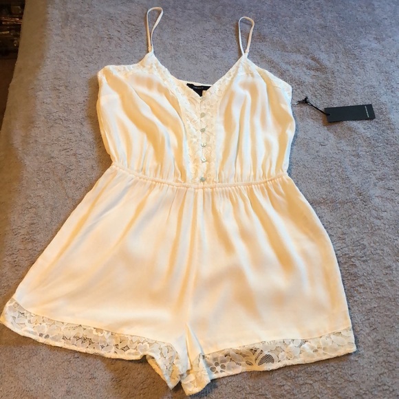 Forever 21 Cream Lace Trim Romper - Picture 8 of 8